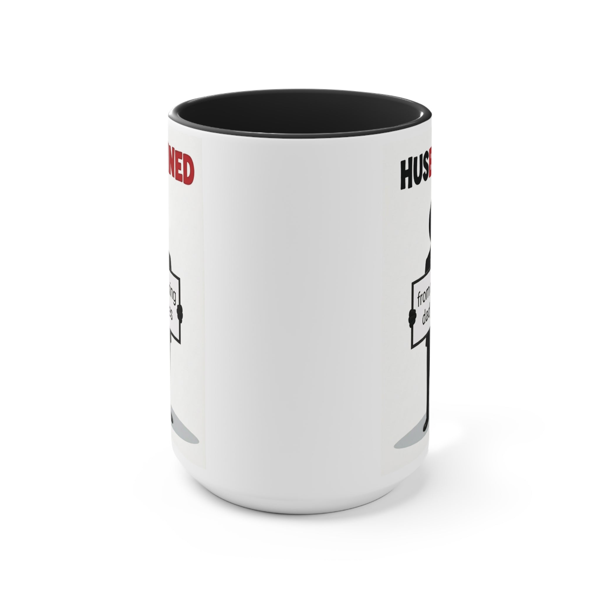 HusBanned Dad Mug (Black/Red/Pink, 15oz)