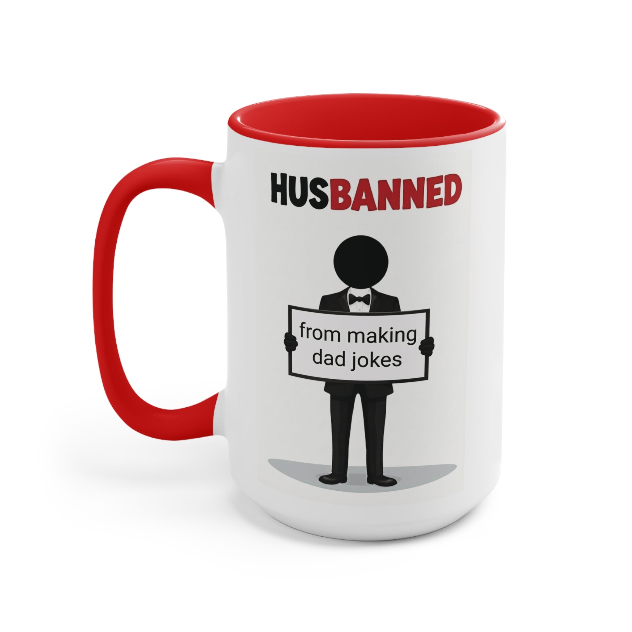 HusBanned Dad Mug (Black/Red/Pink, 15oz)