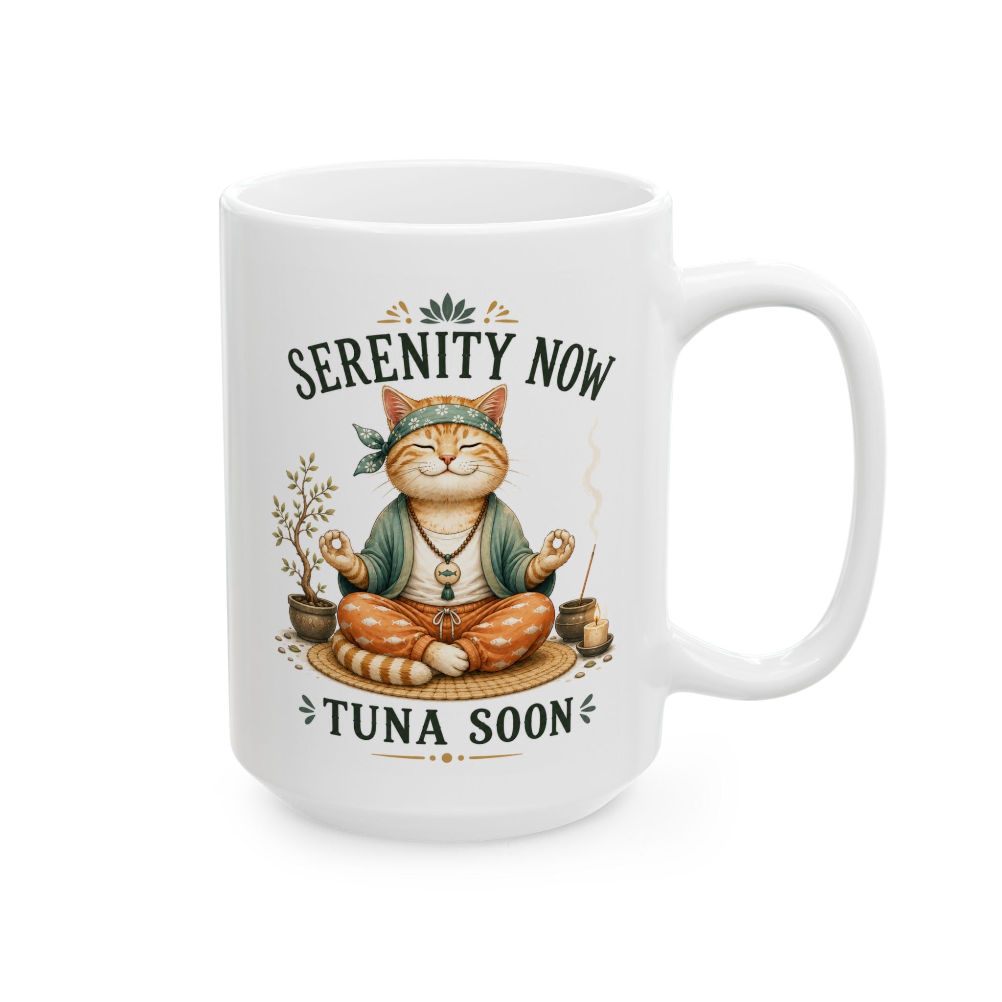 Funny Meditating Cat Mug