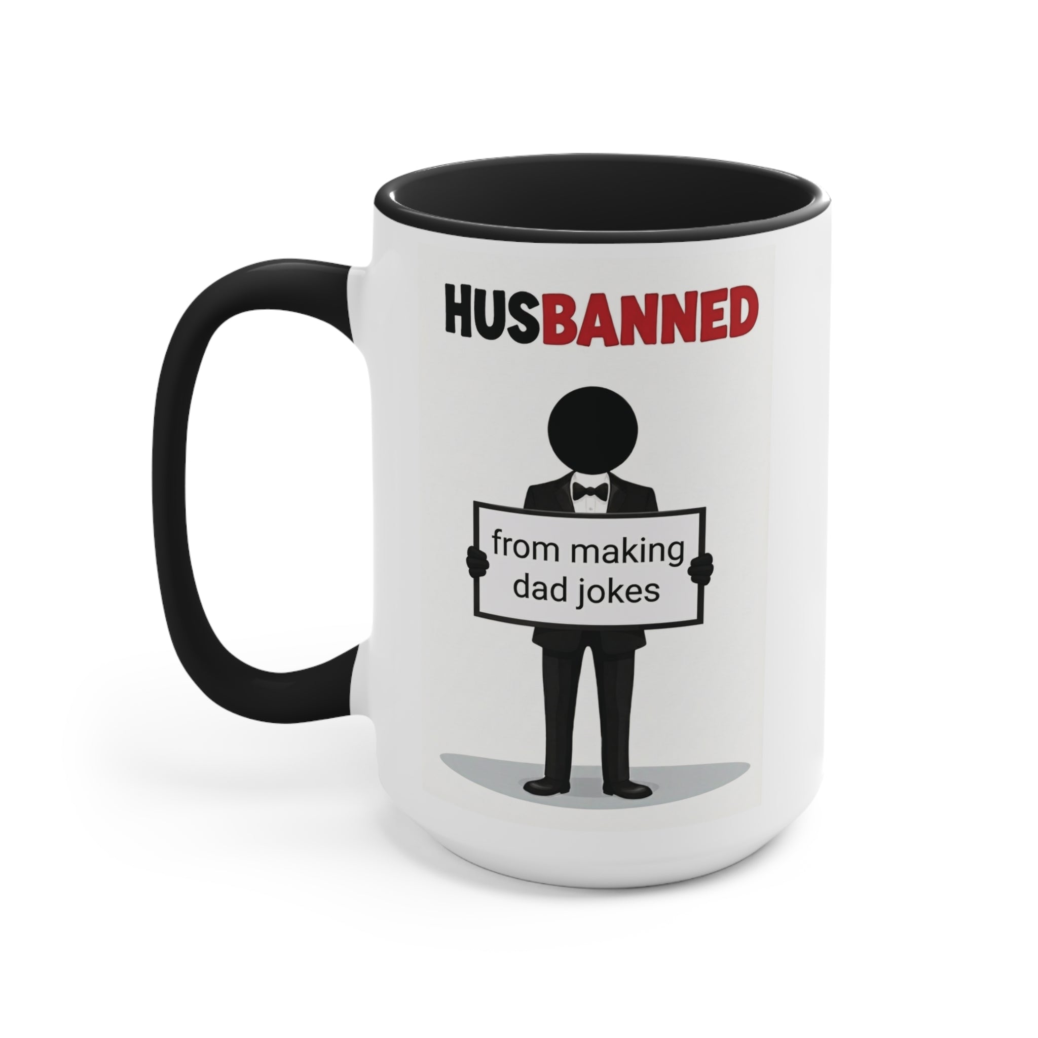 HusBanned Dad Mug (Black/Red/Pink, 15oz)