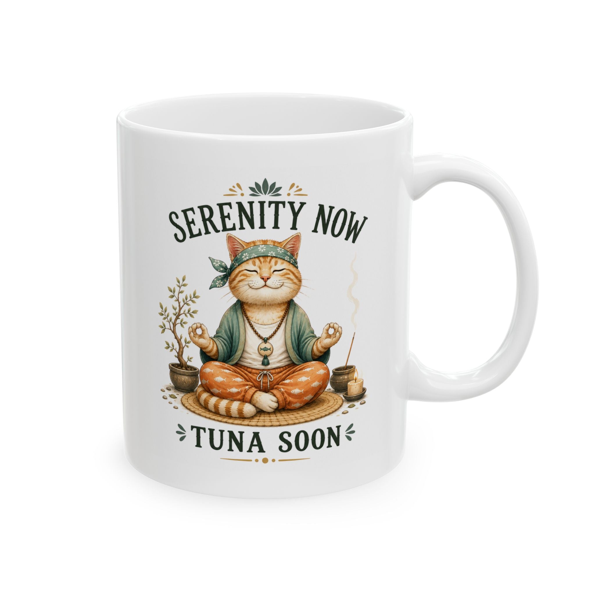 Funny Meditating Cat Mug