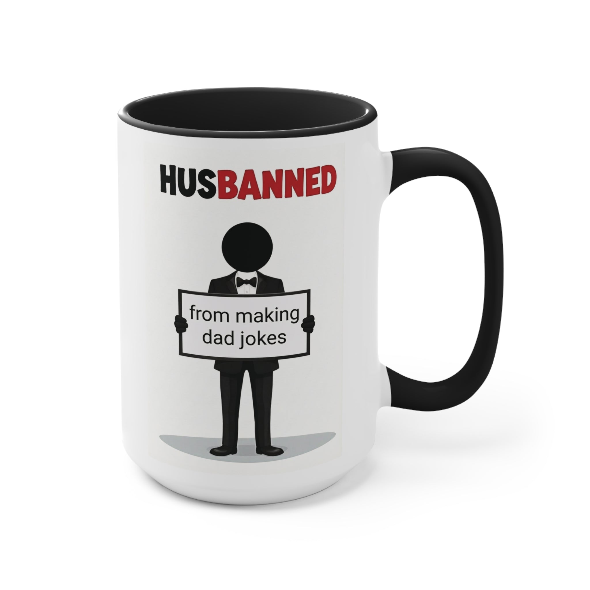 HusBanned Dad Mug (Black/Red/Pink, 15oz)
